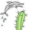 A Cactus with a porpoise Trophy