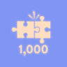 First 1000 pieces puzzled Trophy