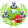 Win 10 solo games vs 3 hard robots Trophy