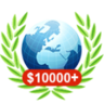 Win in online game finishing with $10 000+ Trophy